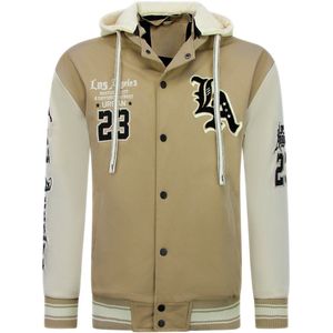 Baseball Jas met Capuchon Oversized - Bomberjack Heren - 523 - Bruin