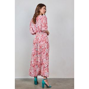 DIDI Dames Maxi dress Groove in Offwhite with Coral Garden print maat 36