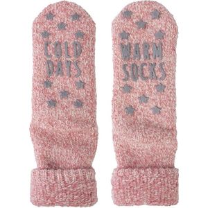Homesocks Cold Days / Warm Socks met antislip - 42 - Roze