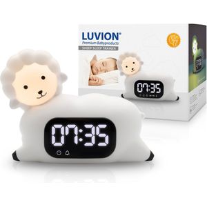 LUVION® Schaap Slaaptrainer - Kinderwekker - Slaapwekker - Met nachtlamp functie en wekker timer - Slaaphulp voor kinderen vanaf de peuter leeftijd - Ook leuk als nachtlampje voor baby's