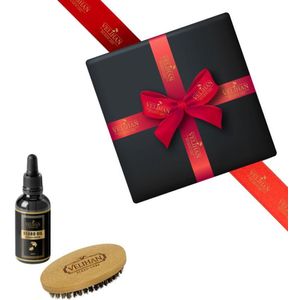 Velihan Beardcare - Baardverzorging Duo Pack Baardolie Sandalwood & Baardborstel - Cadeau voor mannen - Vaderdag Cadeau - Cadeau voor hem - Cadeau voor Kerst - Valentijdsdag mannen - Giftset mannen - Geschenkset man - Cadeauset verjaardag