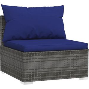 VidaXL 9-delige Loungeset met Kussens - Poly Rattan Grijs