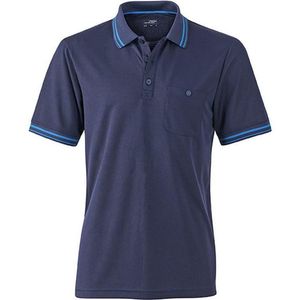James and Nicholson Herenpolo shirt (Marine/Aqua Blauw)