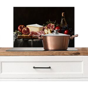 Spatscherm keuken 60x40 cm - Kookplaat achterwand Stilleven - Vintage - Borrelplank - Muurbeschermer - Spatwand fornuis - Hoogwaardig aluminium