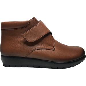 Manlisa velcro effen lederen comfort bottine W103-600 cognac mt 36