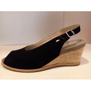 WOLKY open hak pump - zwart - suede - maat 41