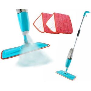 Spray Mop - Schoonmaakmop – Dweil - Vloer reiniger - Lichtgewicht dweil met spray functie - Zwabber - Vloerwisser - Inclusief 3x Microvezel doek
