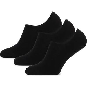 Teckel 3-pack - Invisible Footies sokken met badstof zool - 46 - Zwart