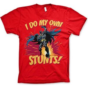 DC Comics Batman Heren Tshirt -S- I Do My Own Stunts Rood