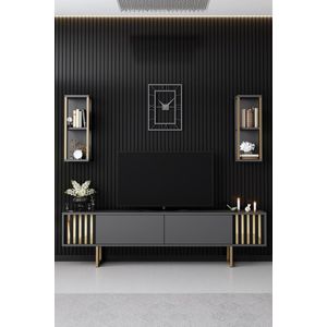 tv-meubel Woody Fashion | 180 x 30 x 48 cm | Anthracite Black