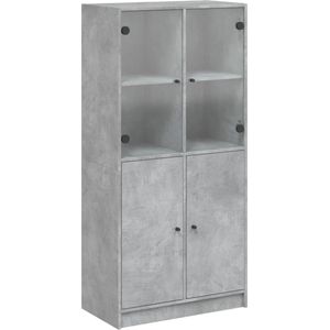 vidaXL - Hoge - kast - met - deuren - 68x37x142 - cm - bewerkt - hout - betongrijs