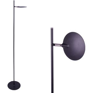 Staande Piana leeslamp | 1 lichts | zwart | metaal | 140 cm | Ø 22 cm voet | vloerlamp | modern design | Freelight | 3 standen dimbaar