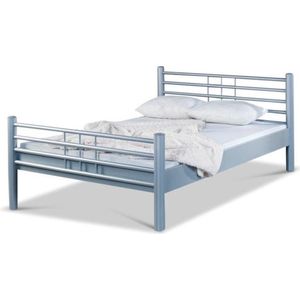 Bed Box Wonen - Lea metalen bed - Zilver - 90x220