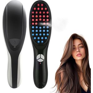Hoofdhuidborstel Therabrush 2-in-1 elektrische massageborstel-sproeimassagekam met rood en blauw licht