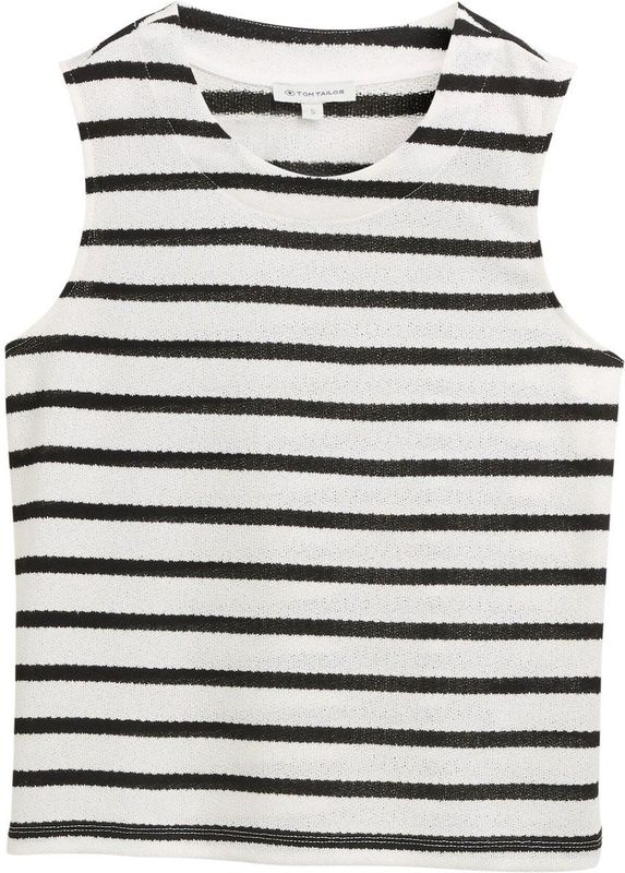 TOM TAILOR - Top - Zwart/Wolwit - Blousetop