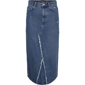 Pieces Rok Pcalfi Hw Long Skirt 17148807 Medium Blue Denim Dames Maat - L