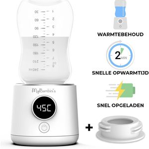 MyBambini's Bottle Warmer MAX™ - Draagbare Baby Flessenwarmer voor Onderweg - Wit - Geschikt voor Smalle Hals Flessen van Dr. Brown's, Difrax, Medela & Nanobebe