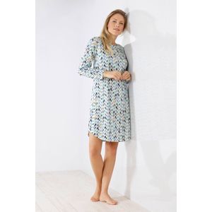 Nachthemd Hajo met grafisch patroon - Blauw - Maat - 36/38