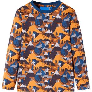 Kinderpyjama - Lange mouwen - Cognac - Maat 104
