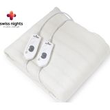 Swiss Nights Elektrische Onderdeken - 140x160 - 2 Temperatuurregelaars - Tweepersoons - Wit
