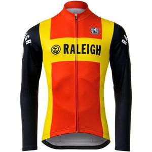 Retro TI Raleigh fietsshirt met lange mouwen en volledige rits - L