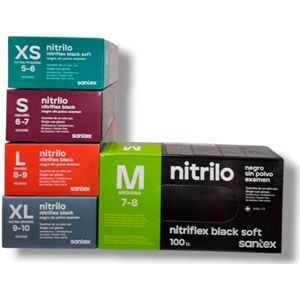 10 stuks -Wegwerp Nitril Handschoenen - Nitril Handschoenen - Voedselveiligheid Rubberen Handschoenen - Maat M - Zwart