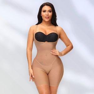 Wow Peach - Seamless Slimming Bodysuit - Body Shaper - Buttlift - Shapewear - Corrigerende Body - Work out - Afslank - Nude - Large
