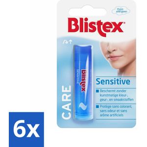 6 x Blistex Lippenbalsem Sensitive - Lippenbalsem - Gevoelige Lippen - Lippenverzorging - Hydraterende Balsem - Lippen Beschermen