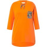 MIAMODA - Dames - Sweatshirt borstzak 3/4-mouwen - Oranje - Maat 42