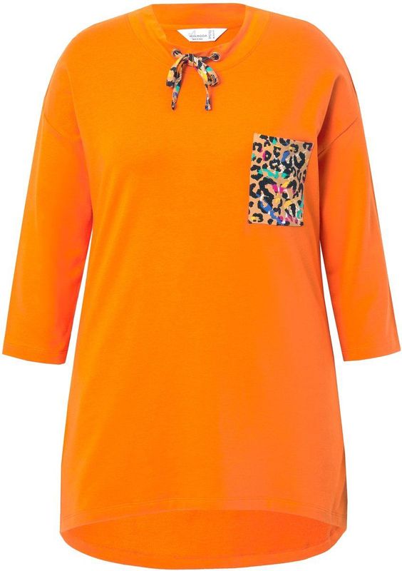 MIAMODA MIAMODA - Dames - Sweatshirt borstzak 3/4-mouwen - Oranje - Maat 42