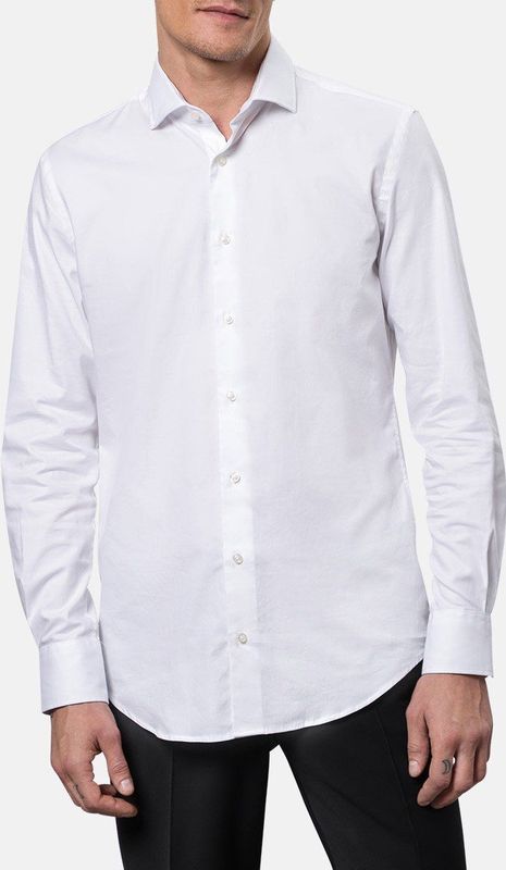 Pierre Cardin - Overhemd Tailored Fit Henry Cotton/Stretch - Wit