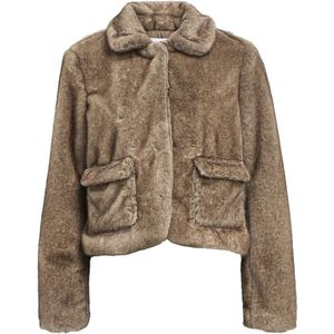 OBJECT faux fur jas bruin