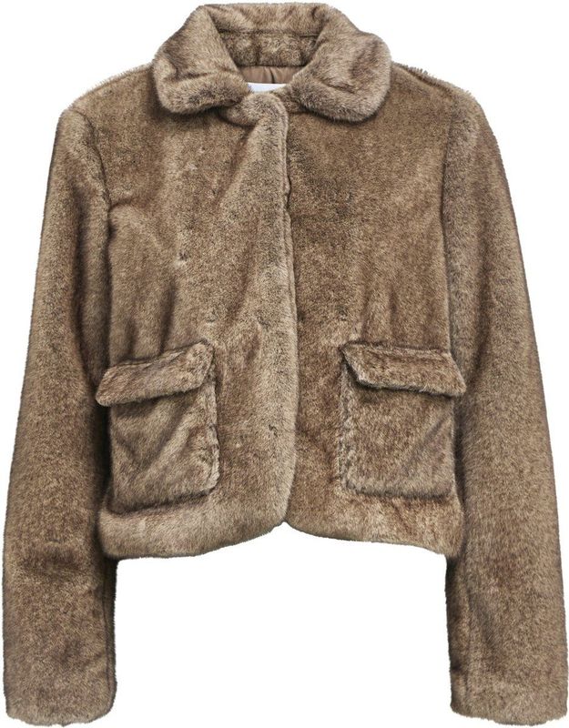 OBJECT faux fur jas bruin