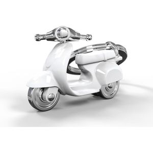Metalmorphose Scooter Sleutelhanger Design Cadeau Accessoire - Wit / Zilver