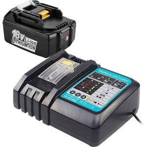 Krylanso® - Accu + Oplader Starterset voor Makita LXT - Li-ion accu 18V - 5500mAh - LED Acculading indicator