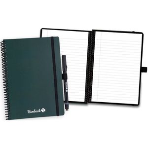 Bambook Veluwe Colourful uitwisbaar notitieboek - Donkergroen (Forest) - A5 - Gelinieerde pagina's - Duurzaam, herbruikbaar whiteboard schrift - Met 1 gratis stift