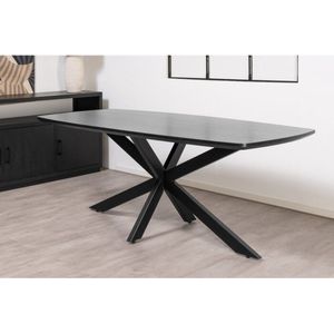 Eettafel Salerno Deens ovaal Eiken visgraat 240x100 cm - Zwart |