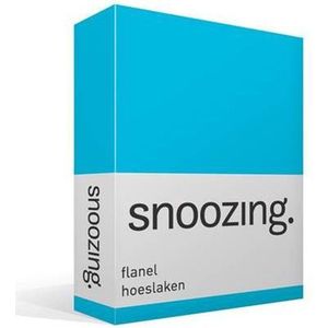 Snoozing - Flanel - Hoeslaken - Lits-jumeaux - 160x220 cm - Turquoise
