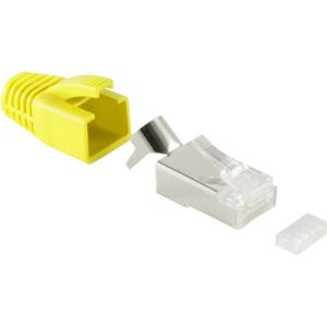 RJ45 krimp connector (STP) voor CAT6/6a/7/7a netwerkkabel (vast/flexibel) - per stuk (3-delig) / geel