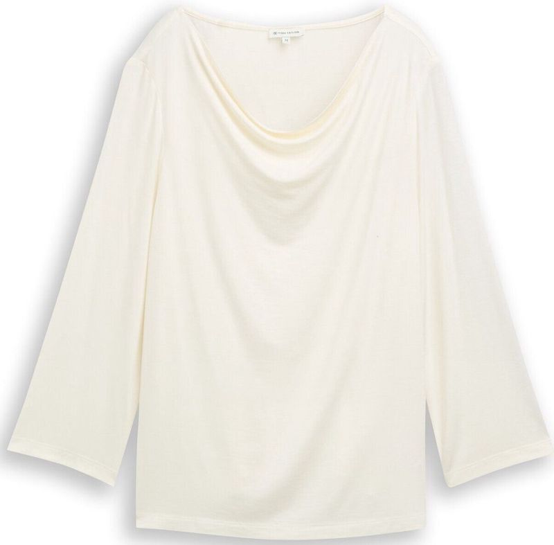 Tom Tailor Shirt met lange mouwen en watervalkraag