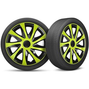 Set van 4 Universele Wieldoppen voor Stalen Wielen - 13 Inch - Zilverkleurig met Verstelbare Veiligheidsring