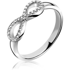 ZINZI zilveren ring infinity wit ZIR1065Z