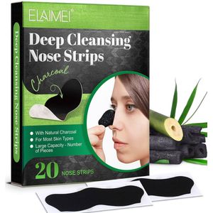 Neusstrips (20 stuks) - Houtskool - Mee-eters Verwijderen -Diep Reinigend - Blackhead Removal - Verstopte Poriën - Peeling Nosestrips – Zwart