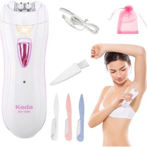 Draadloze Mini Epilator voor Gezicht en Lichaam – Perfect voor Ontharing van Bikinilijn, Oksels en Benen met LED Verlichting