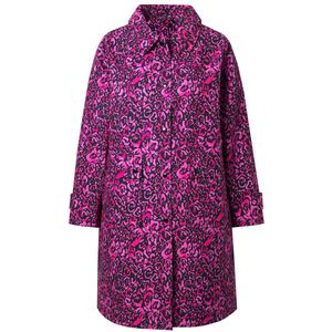 Angel of Style - Dames - Mantel gekleurd luipaardpatroon drukknopen - Hibiscusrood - Maat 42