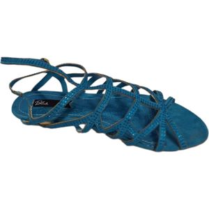 BLINK-SANDAL-BLEU-FAKE SUEDE-STRASS DETAILS-SIZE 38