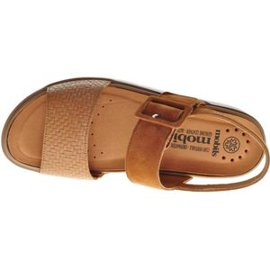Mobils Cognac Trendy Lederen Damessandaal Steunzolen maat 37