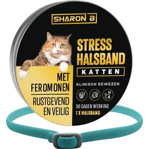 Halsband kat turquoise - Feromonen - Anti-conflict voor katten - Anti-stress - Geruststellend - Alternatief voor Feliway