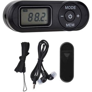Mini FM-radio - Kleine Draagbare Radio op Batterijen - Lcd Digitale Draagbare 1,1 Inch Zakradio Muziekspeler - met Oortelefoon - Kleine Radio - Koptelefoonaansluiting - Zwart