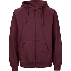 Fairtrade Men's Zip Hoodie met capuchon Bordeaux - S